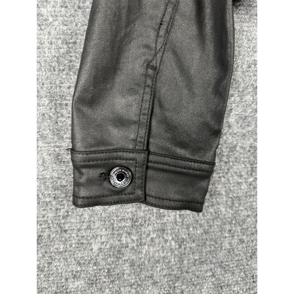 White House Black Market Womens Coated Metallic Denim Jacket Black Size 6 - Picture 11 of 11